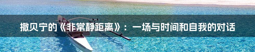撒贝宁的《非常静距离》:一场与时间和自我的对话