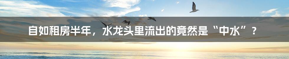 自如租房半年,水龙头里流出的竟然是“中水”?