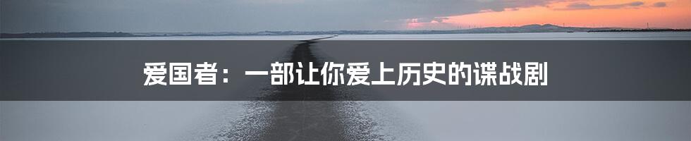 爱国者:一部让你爱上历史的谍战剧