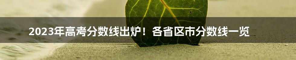 2023年高考分数线出炉!各省区市分数线一览