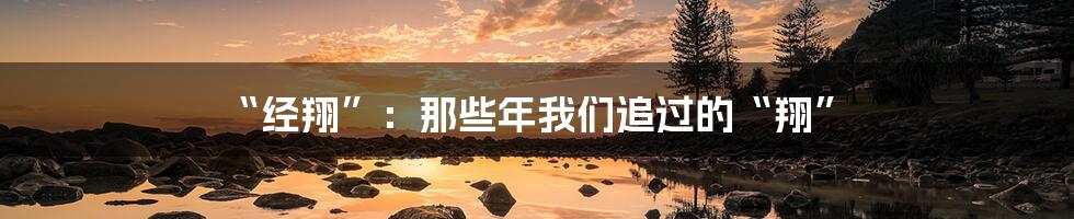 “经翔”:那些年我们追过的“翔”