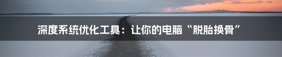 深度系统优化工具:让你的电脑“脱胎换骨”