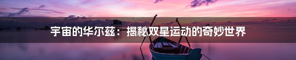 宇宙的华尔兹：揭秘双星运动的奇妙世界