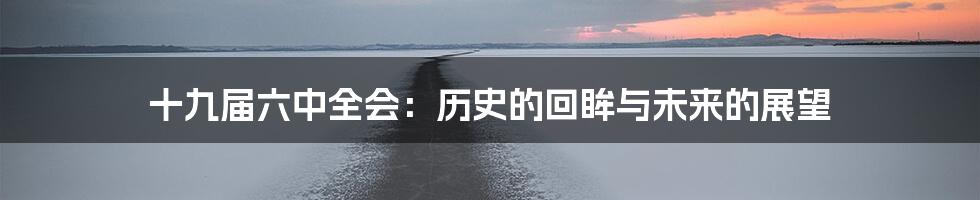 十九届六中全会:历史的回眸与未来的展望