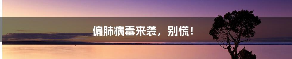 偏肺病毒来袭,别慌!