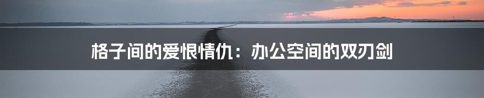 格子间的爱恨情仇:办公空间的双刃剑