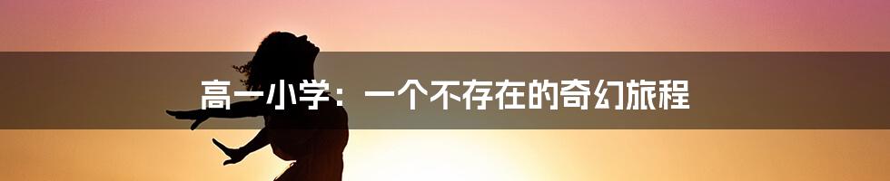 高一小学:一个不存在的奇幻旅程