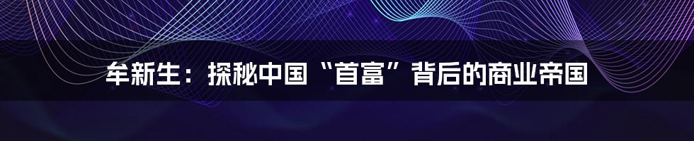 牟新生:探秘中国“首富”背后的商业帝国