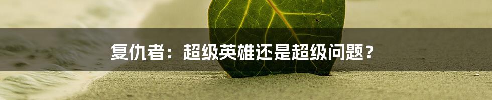 复仇者:超级英雄还是超级问题?