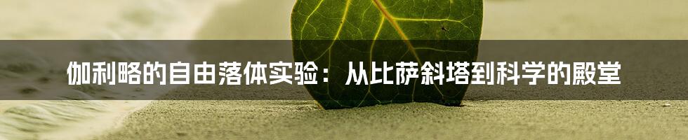 伽利略的自由落体实验:从比萨斜塔到科学的殿堂