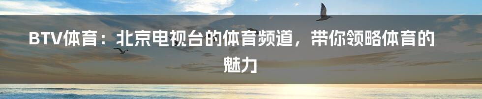 BTV体育:北京电视台的体育频道,带你领略体育的魅力