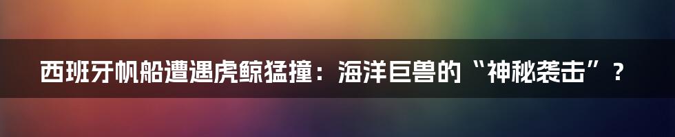 西班牙帆船遭遇虎鲸猛撞:海洋巨兽的“神秘袭击”?