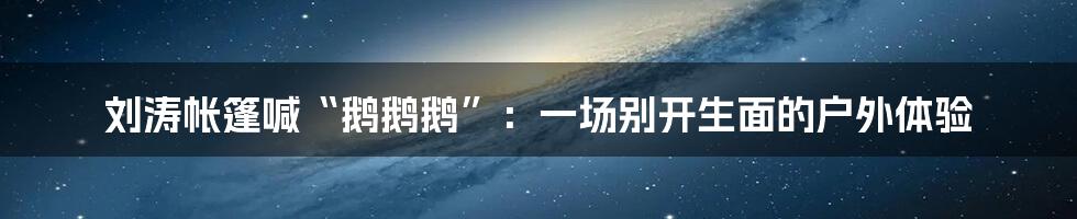 刘涛帐篷喊“鹅鹅鹅”:一场别开生面的户外体验