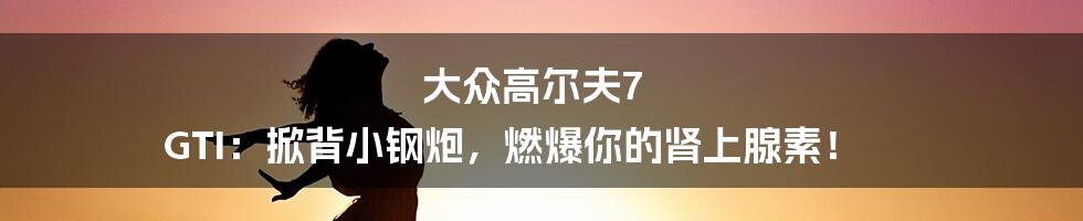 大众高尔夫7 GTI：掀背小钢炮，燃爆你的肾上腺素！