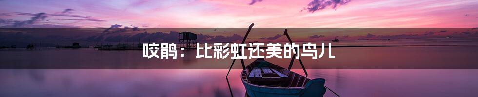 咬鹃:比彩虹还美的鸟儿