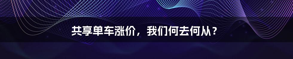 共享单车涨价,我们何去何从?
