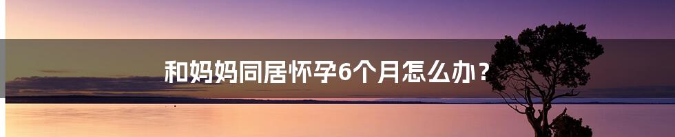 和妈妈同居怀孕6个月怎么办?