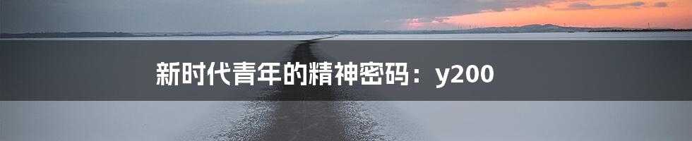 新时代青年的精神密码:y200