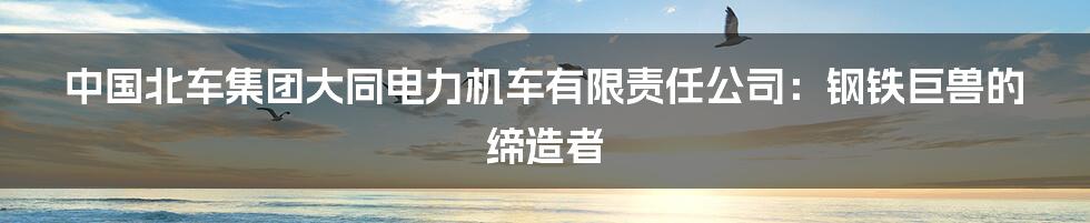 中国北车集团大同电力机车有限责任公司:钢铁巨兽的缔造者