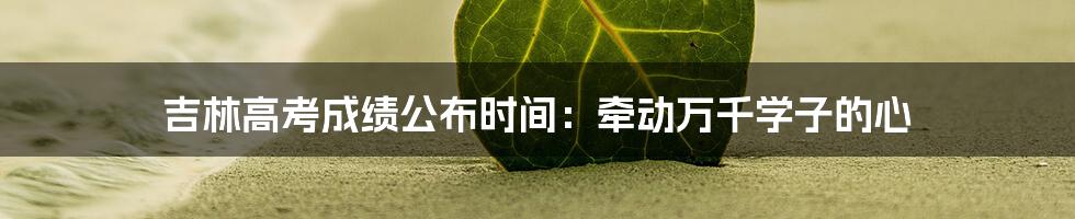 吉林高考成绩公布时间:牵动万千学子的心