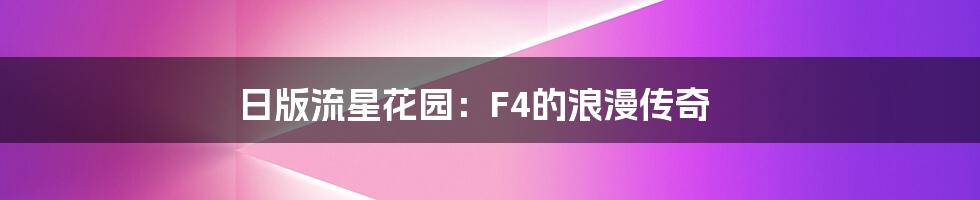 日版流星花园：F4的浪漫传奇
