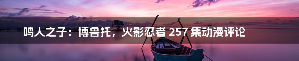 鸣人之子:博鲁托,火影忍者 257 集动漫评论