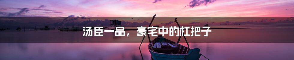 汤臣一品,豪宅中的杠把子