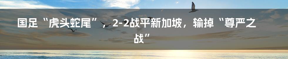 国足“虎头蛇尾”,2-2战平新加坡,输掉“尊严之战”