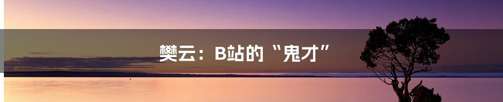 樊云：B站的“鬼才”