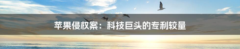 苹果侵权案:科技巨头的专利较量
