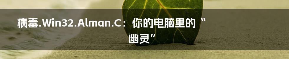 病毒.Win32.Alman.C：你的电脑里的“幽灵”