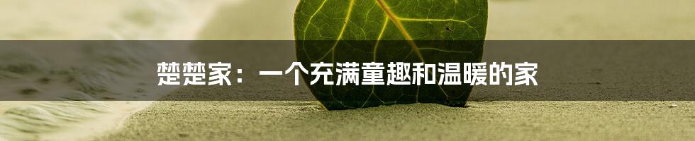 楚楚家：一个充满童趣和温暖的家