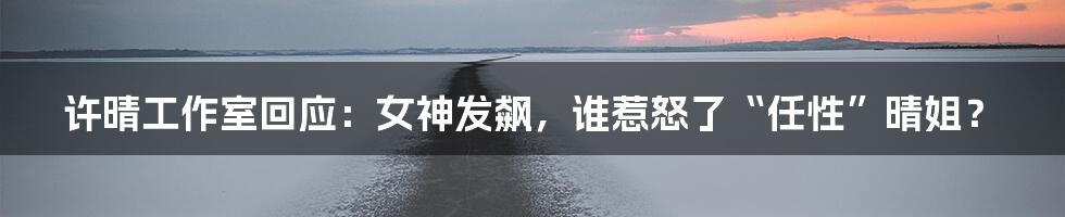 许晴工作室回应:女神发飙,谁惹怒了“任性”晴姐?