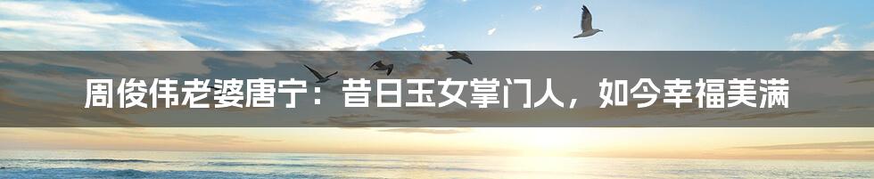 周俊伟老婆唐宁:昔日玉女掌门人,如今幸福美满