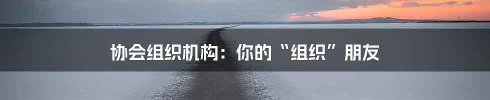 协会组织机构：你的“组织”朋友