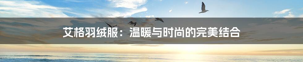 艾格羽绒服：温暖与时尚的完美结合