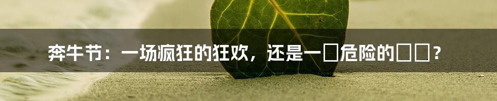 奔牛节:一场疯狂的狂欢,还是一場危险的傳統?