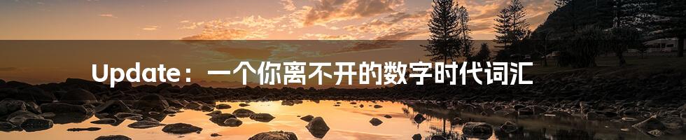 Update:一个你离不开的数字时代词汇