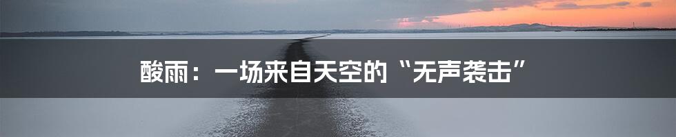 酸雨:一场来自天空的“无声袭击”