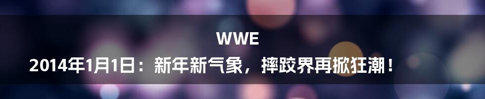 WWE 2014年1月1日:新年新气象,摔跤界再掀狂潮!