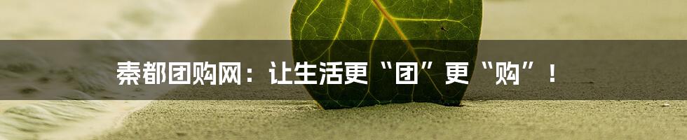秦都团购网:让生活更“团”更“购”!