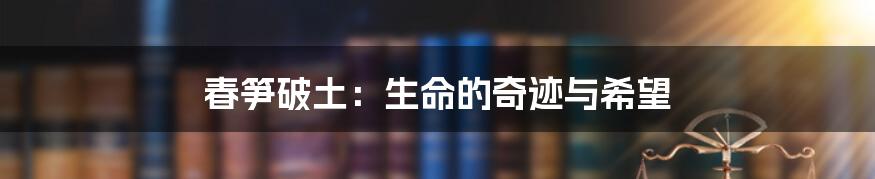 春笋破土:生命的奇迹与希望