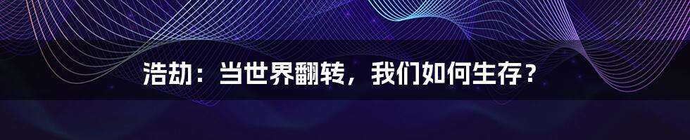浩劫:当世界翻转,我们如何生存?