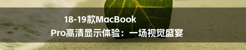 18-19款MacBook Pro高清显示体验:一场视觉盛宴