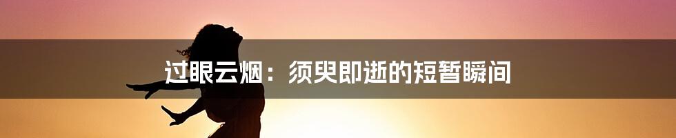 过眼云烟:须臾即逝的短暂瞬间