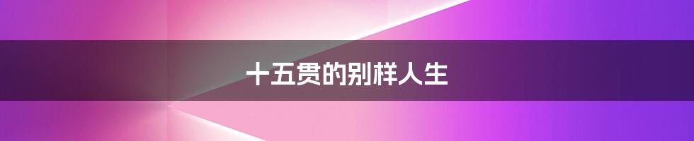 十五贯的别样人生