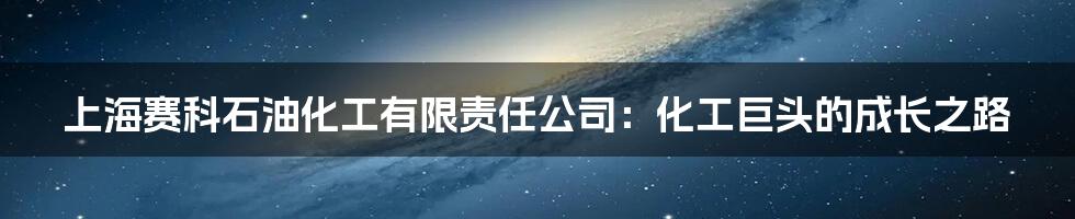 上海赛科石油化工有限责任公司:化工巨头的成长之路