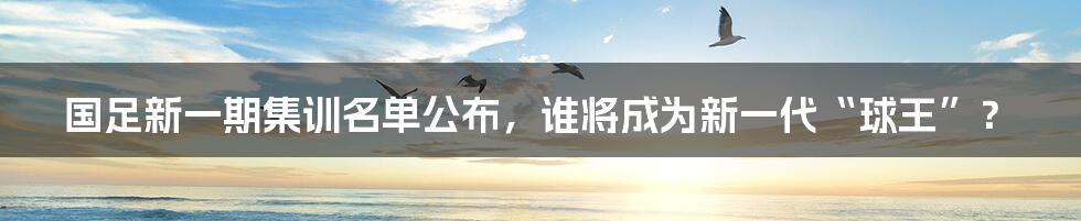 国足新一期集训名单公布,谁将成为新一代“球王”?