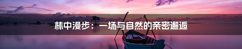 林中漫步:一场与自然的亲密邂逅