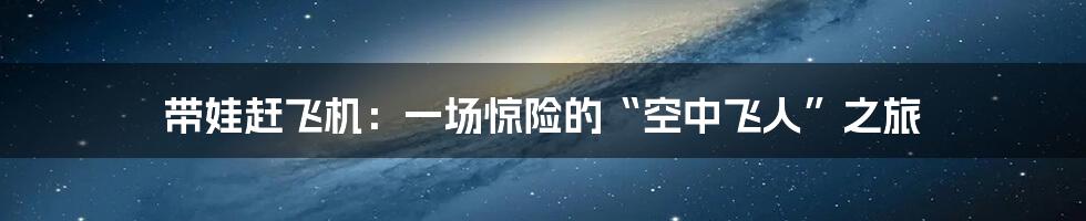 带娃赶飞机:一场惊险的“空中飞人”之旅